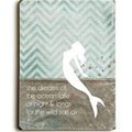 One Bella Casa One Bella Casa 0004-4807-20 18 x 24 in. She Dreams Mermaid Planked Wood Wall Decor by Cheryl Overton 0004-4807-20